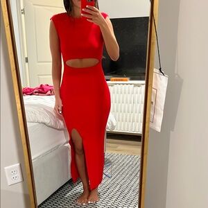 Red Cutout Sleeveless Dress